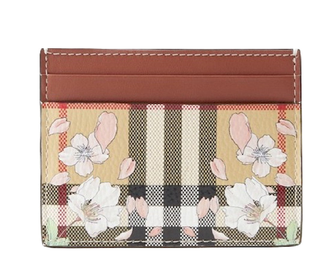 Burberry SANDON floral check card holder 80671601