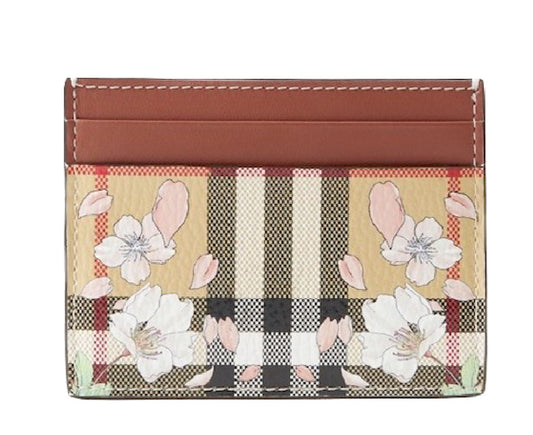 Burberry SANDON floral check card holder 80671601
