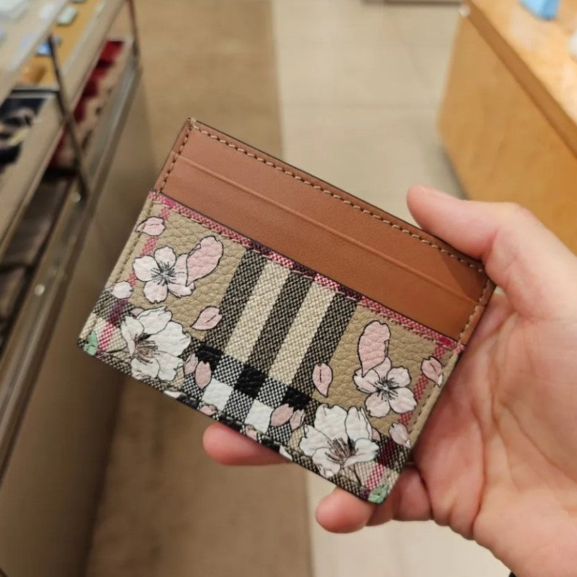 Burberry SANDON floral check card holder 80671601