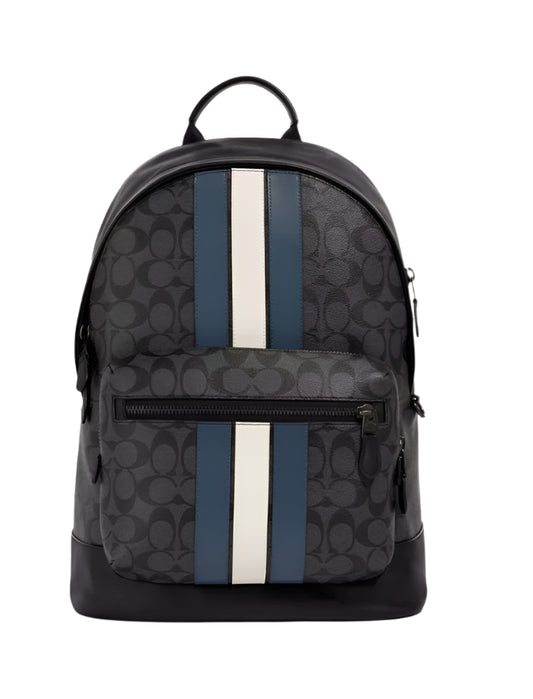 Coach Cv922 West Backpack Varsity Stripe /Denim/Chalk