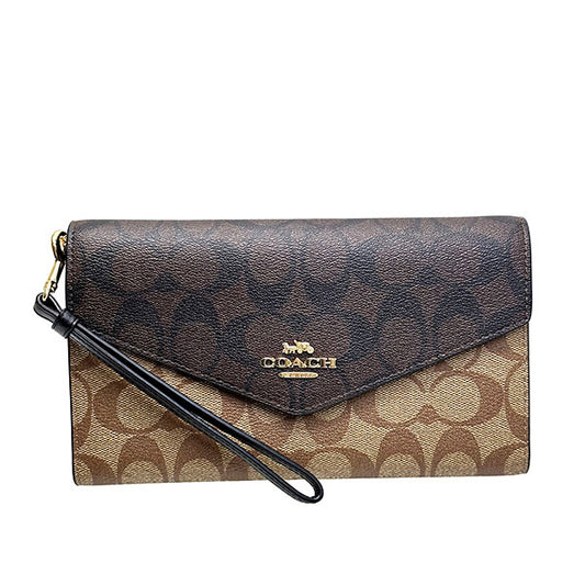 Coach Long Wallet Women PVC Coated Canvas x Leather FC7615