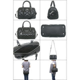 Coach Diamond Quilted Leather Rowan Satchel CJ610 Black