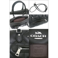 Coach Diamond Quilted Leather Rowan Satchel CJ610 Black