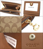 COACH Wallet Bi-Fold Wallet FC3309 Signature PVC Leather C Charm Snap Zip