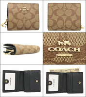 COACH Wallet Bi-Fold Wallet FC3309 Signature PVC Leather C Charm Snap Zip