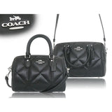 Coach Diamond Quilted Leather Rowan Satchel CJ610 Black