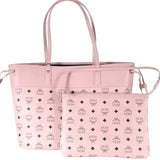 MCM Aren Medium Soft Pink Mixed Visetos Leather Shopper Shoulder Tote Handbag