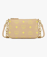 MCM Zip Pouch in Color Splash Logo Leather
