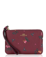 Coach Holiday Bells Print Corner Zip Wristlet
