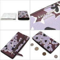 Kate spade flower print leather large slim bifold cameron wallet WLRU6040
