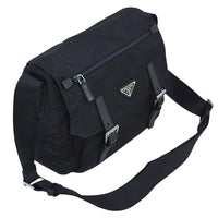 PRADA Shoulder bag with small flap Front pocket VELA NERO Nero Nylon Black 1BD671