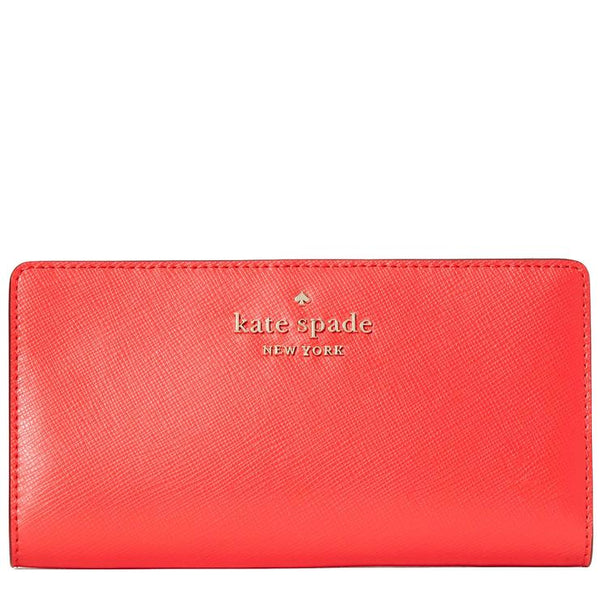 Kate Spade Staci Large Slim Bifold Wallet in Digital Red