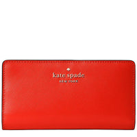Kate Spade Saffiano Stacy Logo Large Slim Bifold Bi-fold card case Compact wallet WLR00145