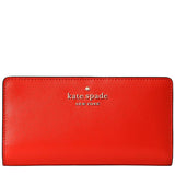 Kate Spade Saffiano Stacy Logo Large Slim Bifold Bi-fold card case Compact wallet WLR00145
