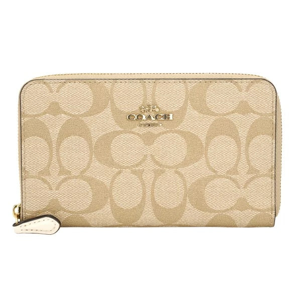 Coach 88913 Cross Grain Leather Medium Zip Bi-fold wallet