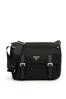 PRADA Shoulder bag with small flap Front pocket VELA NERO Nero Nylon Black 1BD671