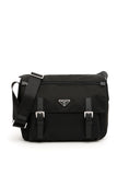 PRADA Shoulder bag with small flap Front pocket VELA NERO Nero Nylon Black 1BD671