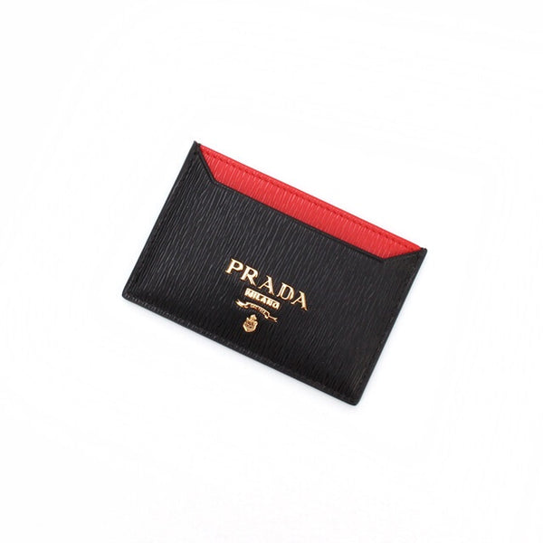 Prada Vitello Move Card Holder in Red w/ Tags