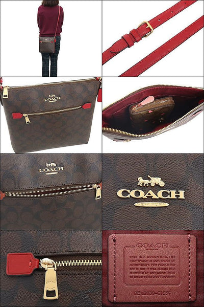 Coach C1554 Rowan Medium Signature Coated Canvas Leather File Bag