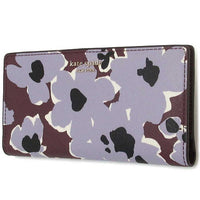 Kate spade flower print leather large slim bifold cameron wallet WLRU6040