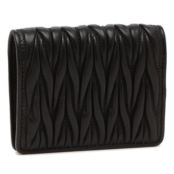 Miu Miu Bifold Wallet Matelasse Mini Wallet Black Women