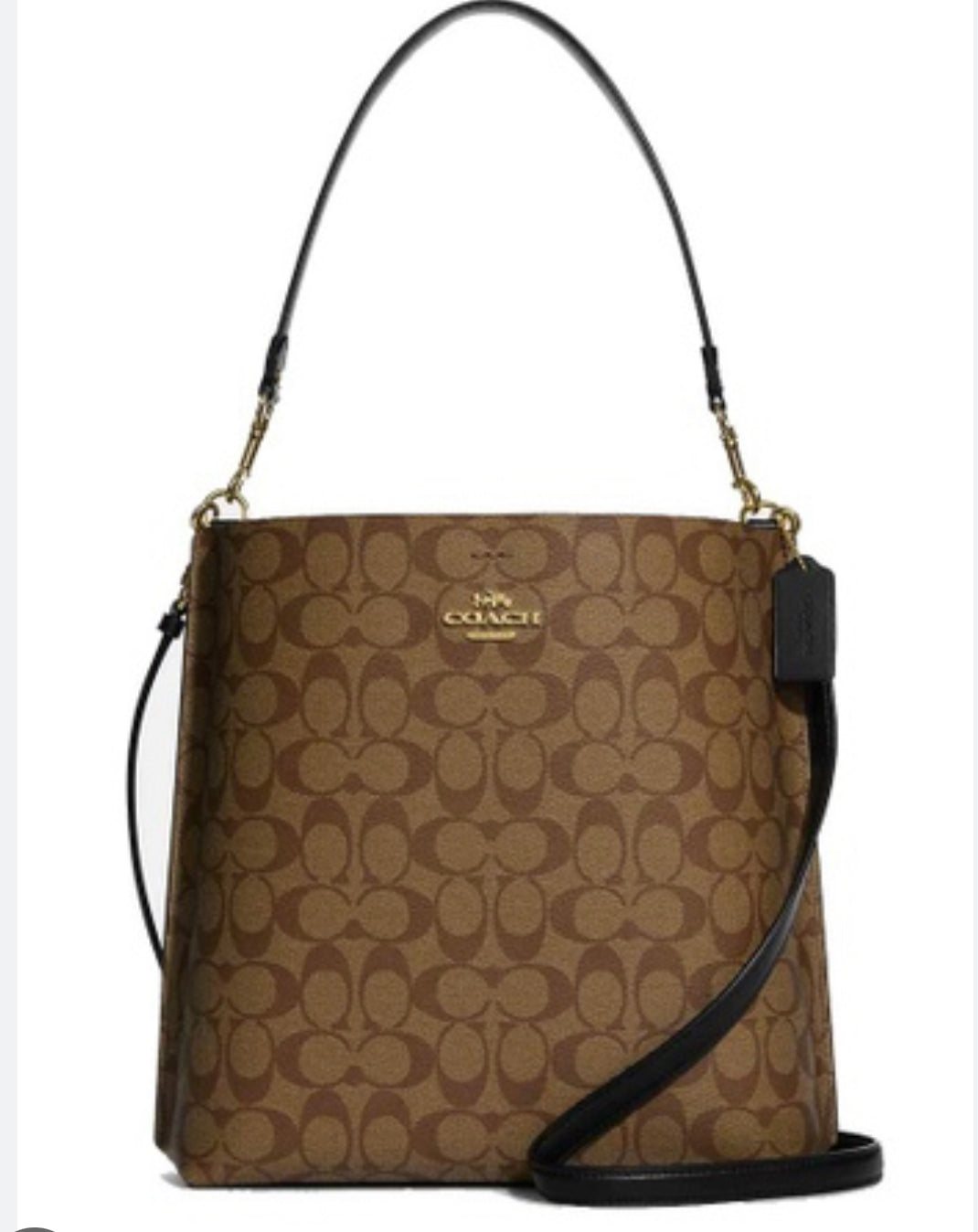 Coach Mollie Bucket Bag In Signature Canvas in Khaki/Chalk (CA561)
