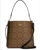 Coach Mollie Bucket Bag In Signature Canvas in Khaki/Chalk (CA561)