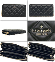 Kate spade Ladies wlru6340 Quilted leather Natalia Large Continental Wallet Round Zip