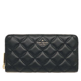 Kate spade Ladies wlru6340 Quilted leather Natalia Large Continental Wallet Round Zip