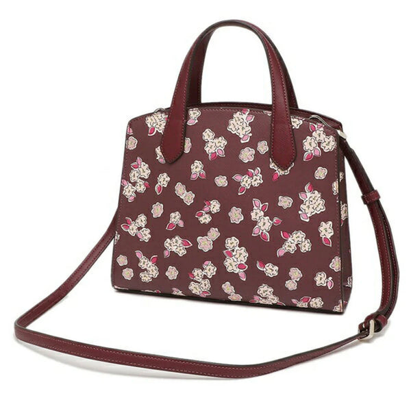 Kate Spade Tinsel Satchel Crossbody Bag Frosted Floral Deep Berry Multi 